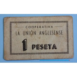 ANGLES - COOPERATIVA - LA UNION - 1 PESETA - BILLETE DE PUEBLO