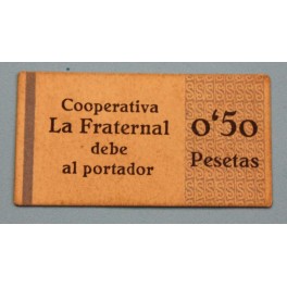 SAN GINÉS DE VILASAR - 0,50 PESETAS - COOPERATIVA FRATERNAL BILLETE