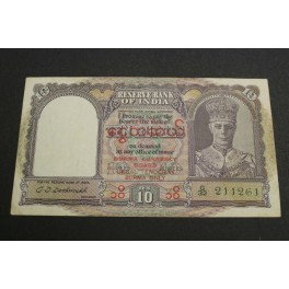 1945- INDIA  - BURMA - 10 RUPEES - RESERVA BANK- BILLETE