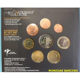 2007 - HOLANDA - EUROS - NATIONALE BU-SET  - 8 MONEDAS BLISTER -monedasbarcino