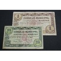 1937 -  BINEFAR  - HUESCA - 25 CENTIMOS - 1 PESETA  - BILLETE PAPEL MONEDA-monedasbarcino
