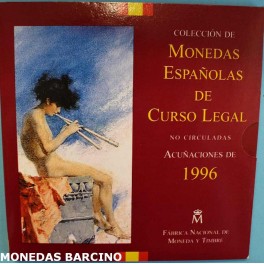 1996 -ESPAÑA -  PESETAS - JUAN CARLOS I - 8 MONEDAS - CARTERA-monedasbarcino