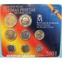 2001 -  ESPAÑA -  PESETAS - 8 MONEDAS - CARTERA