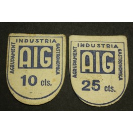 1937 - BARCELONA - INDUSTRIAL GASTRONOMICA - 10-25 CENTIMOS -BILLETE PAPEL MONEDA