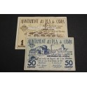 1937 - PLA DE CABRA - 50 CENTIMOS  -1 PESETA - BILLETE PAPEL MONEDA