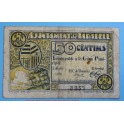 1936-TARADELL - 50 CENTIMOS - BARCELONA - BILLETE PUEBLO