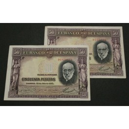 1935 - BANCO DE ESPAÑA - 50 PESETAS - RAMON Y CAJAL - BILLETE 