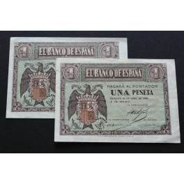 1938 - ESPAÑA- 1 PESETA - AÑO TRIUNFAL - BILLETE