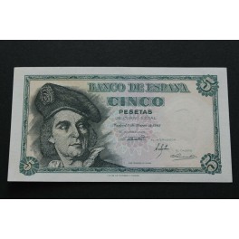 1948 - ESPAÑA - 5 PESETAS - MADRID - ELCANO- BILLETE -ESTADO ESPAÑOL