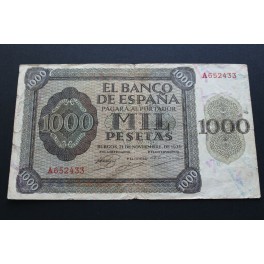 1936 - ESPAÑA - 1000 PESETAS  - BURGOS - BILLETE -ESTADO ESPAÑOL