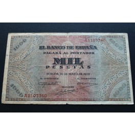 1938- ESPAÑA   - 1000 PESETAS - BURGOS  - BILLETE 