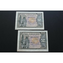 1938 - BURGOS - 2 PESETAS - ESPAÑA - BILLETE -FRANCISCO FRANCO