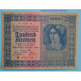 1922 - AUSTRIA - 1000 KRONEN - BILLETE - BANKNOTE