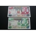 1987 KENYA-10 -50 SHILLINGS -AFRICA- 2 BILLETES - BANKNOTE