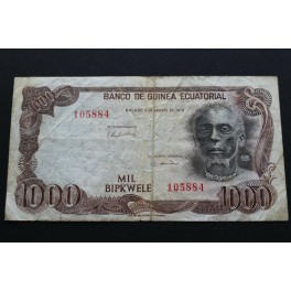 1979 GUINEA ECUATORIAL -1000 BIPKWELE -BIOKO- BILLETE - BANKNOTE