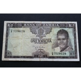 1969 ZAMBIA - 1 KWACHA-KAUNDA-  BILLETE - BANKNOTE
