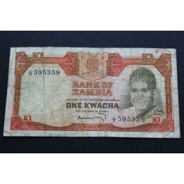 1973 ZAMBIA -1 KWACHA-KAUNDA-  BILLETE - BANKNOTE