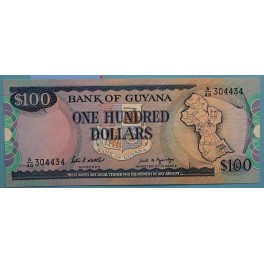 1989 GUYANA - 100 DOLARES - BILLETE - BANKNOTE