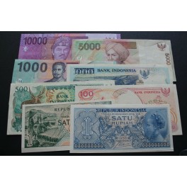 1956-2005 INDONESIA -RUPIAH - 8 BILLETES DIFERENTES -BANKNOTES