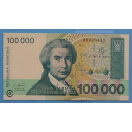 1993 CROACIA - 100.000 DINARA -R.BONSKOVIC- BILLETE - BANKNOTE
