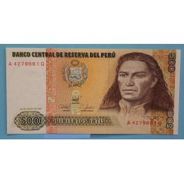 1987 - PERU - 500 INTIS - BILLETE - CONDORCANQUI