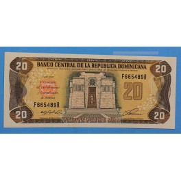 1992 REPUBLICA DOMINICANA - 20 PESOS - BILLETE - BANKNOTE