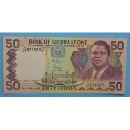 1989  SIERRA LEONA - 50 LEONES - LEONE - BILLETE