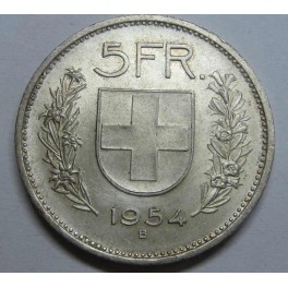 1954  -  SUIZA -  5  FRANCOS - HERVETIA - 5 francs -                            - SCHWEIZ