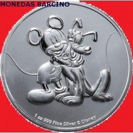 2020 - NIUE - 1 ONZA - 2 DOLLARS -  MICKEY Y PLUTO - DISNEY