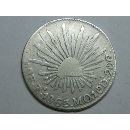 1863- ZACATECAS - 2 REALES - MEXICO- PLATA