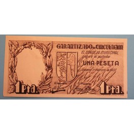 1937 - VINAROZ - CASTELLON - 1 PESETA - BILLETE PAPEL MONEDA