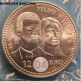 2004 - BODA REAL - 12 EUROS - ESPAÑA - PLATA