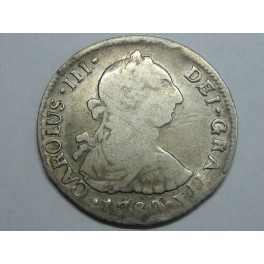 1780 - CARLOS III - 2 REAL - CHILE SANTIAGO