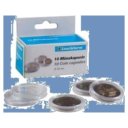 2014 - 21mm -CAPSULAS PARA MONEDAS -  LEUCHTTURM - REDONDAS