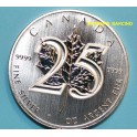 2013 - CANADA - 5  DOLLARS - 25 ANIVERSARIO MAPLE - HOJA