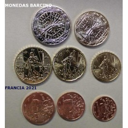 2021 - FRANCIA - EUROS - 8 MONEDAS