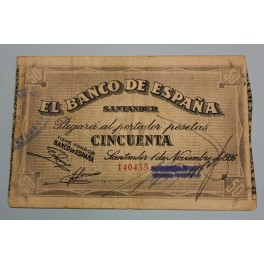 1936 - SANTANDER - 50 PESETAS - BANCO ESPAÑA