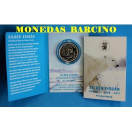 2017 - ALEMANIA  - 1 ONZA PLATA  - OSO POLAR -COINCAR 