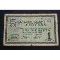 1937 - CERVERA - 1 PESETA - LLEIDA- LERIDA 