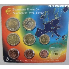 2001 -  ESPAÑA - EUROS -  BLISTER - 8 MONEDAS