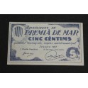 1937 -PREMIA DE MAR- 5 CENTIMOS - BARCELONA -BILLETE PAPEL MONEDA