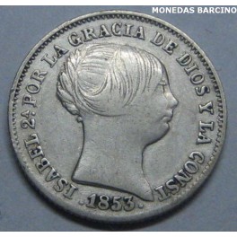 1853 - BARCELONA - 1 REAL - ISABEL II -PLATA