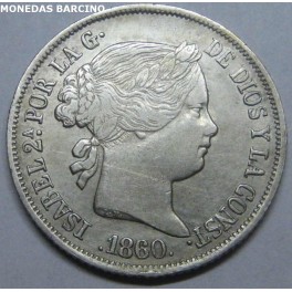 1860 - BARCELONA - 4 REALES - ISABEL II - PLATA