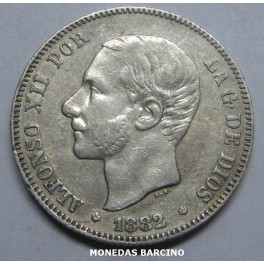 1882 - ALFONSO XII - 2 PESETAS - PLATA - ESPAÑA