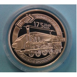 2010 - BELGICA -5 EUROS - 175 años del ferrocarril - PLATA