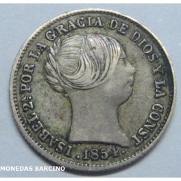 1854 - BARCELONA - 1 REAL - ISABEL II -ESPAÑA-PLATA