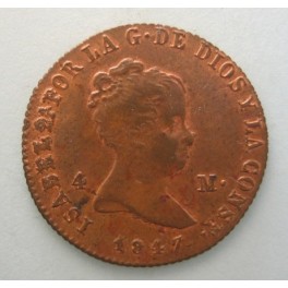 1847 -JUBIA - 4 MARAVEDIS - ISABEL II