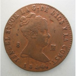 1844 - JUBIA - 8 MARAVEDIS -ISABEL II