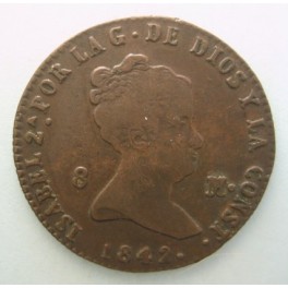 1842 - SEGOVIA - 8 MARAVEDIS - ISABEL II