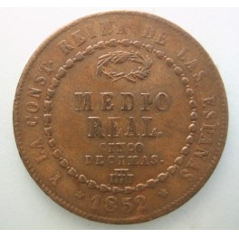 1852 - SEGOVIA - MEDIO REAL - ISABEL II